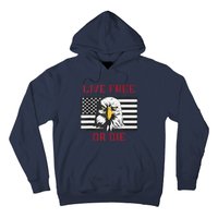 Live Free Or Die Bald Eagle American Flag Hoodie