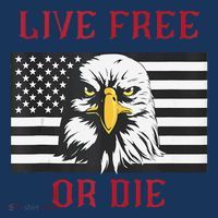 Live Free Or Die Bald Eagle American Flag Tall T-Shirt