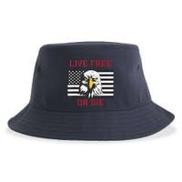 Live Free Or Die Bald Eagle American Flag Sustainable Bucket Hat