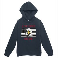 Live Free Or Die Bald Eagle American Flag Urban Pullover Hoodie