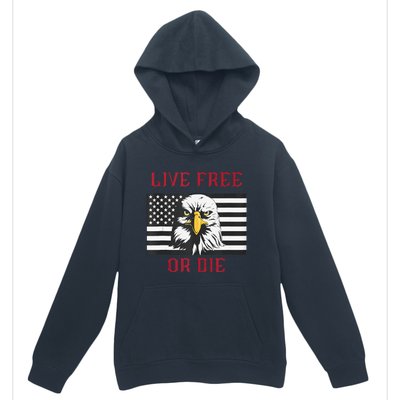 Live Free Or Die Bald Eagle American Flag Urban Pullover Hoodie