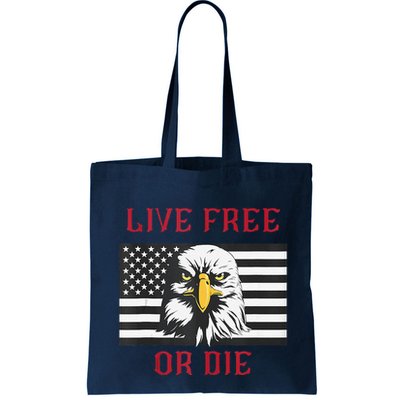 Live Free Or Die Bald Eagle American Flag Bag
