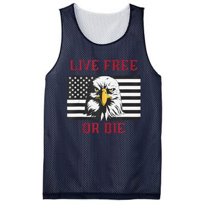 Live Free Or Die Bald Eagle American Flag Mesh Reversible Basketball Jersey Tank