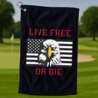 Live Free Or Die Bald Eagle American Flag Golf Towel