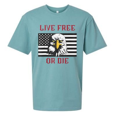 Live Free Or Die Bald Eagle American Flag Sueded Cloud Jersey T-Shirt