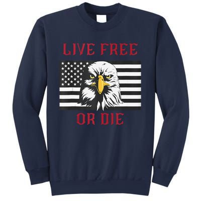 Live Free Or Die Bald Eagle American Flag Sweatshirt