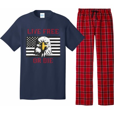 Live Free Or Die Bald Eagle American Flag Pajama Set