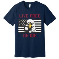 Live Free Or Die Bald Eagle American Flag Premium T-Shirt