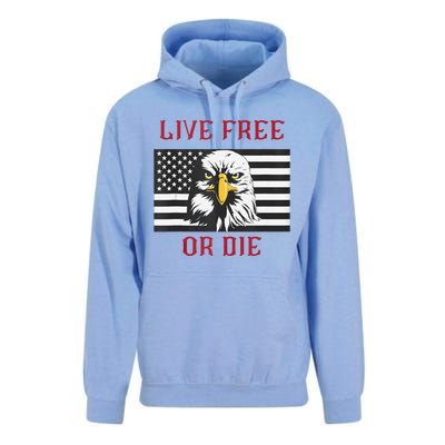 Live Free Or Die Bald Eagle American Flag Unisex Surf Hoodie