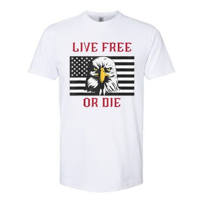 Live Free Or Die Bald Eagle American Flag Softstyle CVC T-Shirt