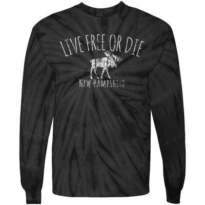 Live Free Or Die New Hampshire Tie-Dye Long Sleeve Shirt
