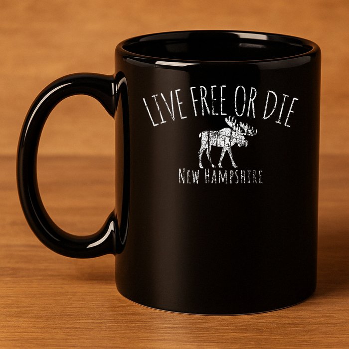 Live Free Or Die New Hampshire 11oz C Handle Ceramic Mug
