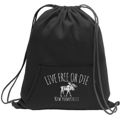 Live Free Or Die New Hampshire Sweatshirt Cinch Pack Bag