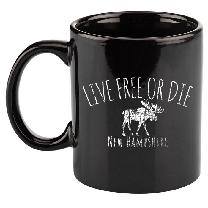 Live Free Or Die New Hampshire 11oz C Handle Ceramic Mug