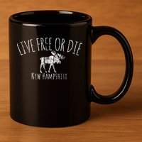 Live Free Or Die New Hampshire 11oz C Handle Ceramic Mug