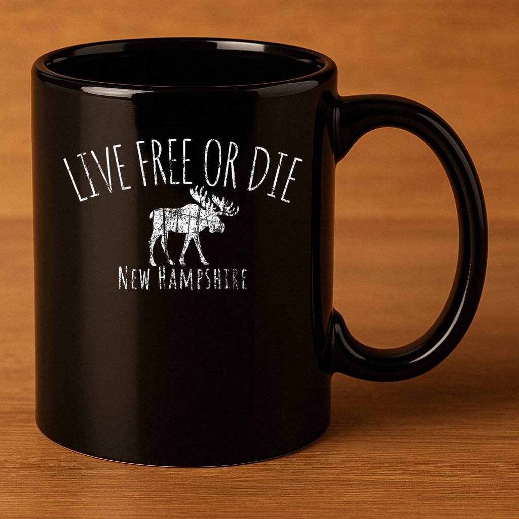 Live Free Or Die New Hampshire 11oz C Handle Ceramic Mug