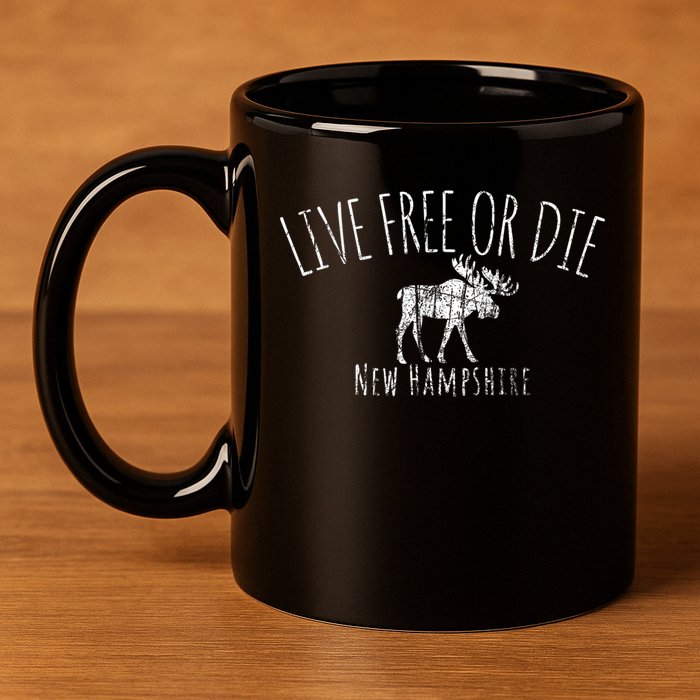 Live Free Or Die New Hampshire 11oz C Handle Ceramic Mug