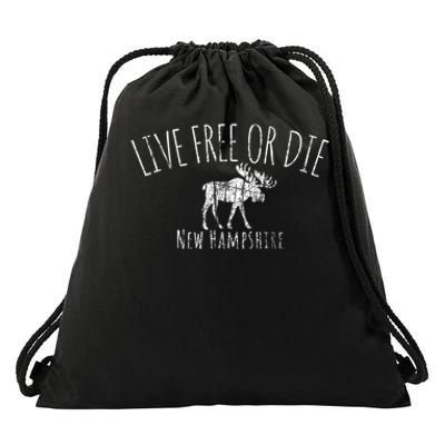 Live Free Or Die New Hampshire Drawstring Bag