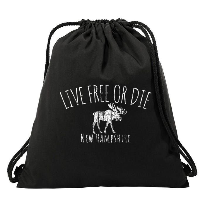 Live Free Or Die New Hampshire Drawstring Bag