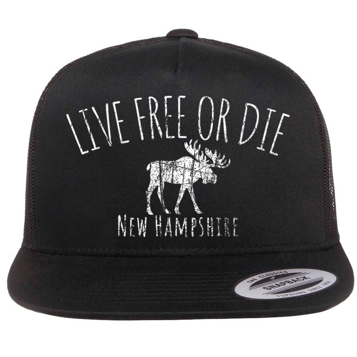 Live Free Or Die New Hampshire Flat Bill Trucker Hat