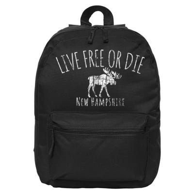 Live Free Or Die New Hampshire 16 in Basic Backpack