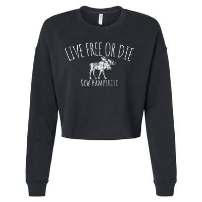 Live Free Or Die New Hampshire Cropped Pullover Crew