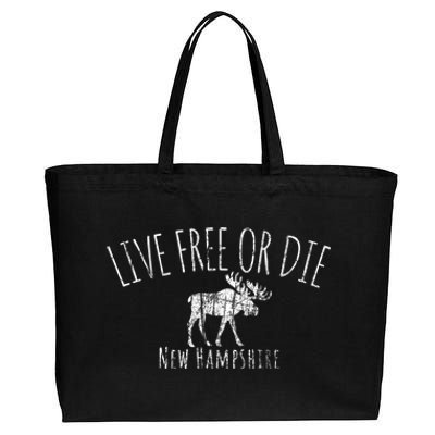 Live Free Or Die New Hampshire Cotton Canvas Jumbo Tote