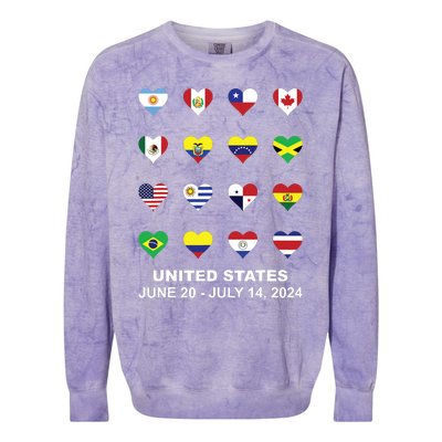 List Flag Of Countries In Copa United States Of America 2024 Colorblast Crewneck Sweatshirt