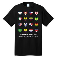 List Flag Of Countries In Copa United States Of America 2024 Tall T-Shirt