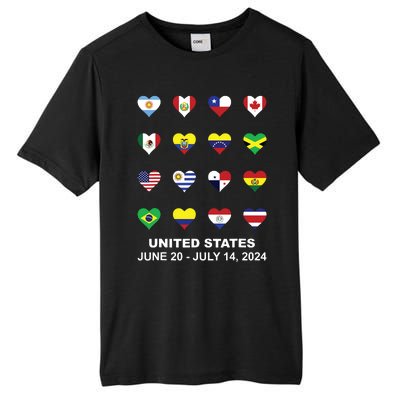 List Flag Of Countries In Copa United States Of America 2024 Tall Fusion ChromaSoft Performance T-Shirt