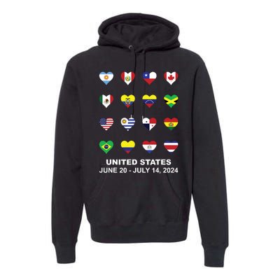 List Flag Of Countries In Copa United States Of America 2024 Premium Hoodie