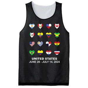 List Flag Of Countries In Copa United States Of America 2024 Mesh Reversible Basketball Jersey Tank