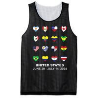 List Flag Of Countries In Copa United States Of America 2024 Mesh Reversible Basketball Jersey Tank