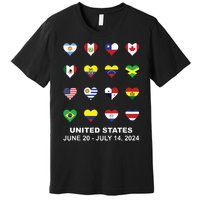 List Flag Of Countries In Copa United States Of America 2024 Premium T-Shirt