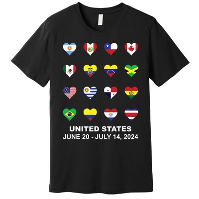 List Flag Of Countries In Copa United States Of America 2024 Premium T-Shirt