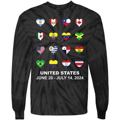 List Flag Of Countries In Copa United States Of America 2024 Tie-Dye Long Sleeve Shirt