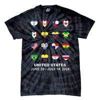 List Flag Of Countries In Copa United States Of America 2024 Tie-Dye T-Shirt