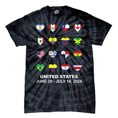 List Flag Of Countries In Copa United States Of America 2024 Tie-Dye T-Shirt