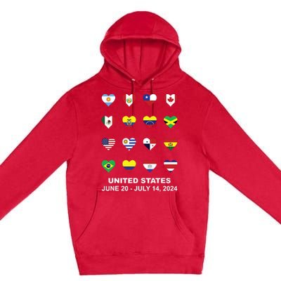 List Flag Of Countries In Copa United States Of America 2024 Premium Pullover Hoodie