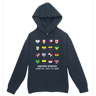 List Flag Of Countries In Copa United States Of America 2024 Urban Pullover Hoodie