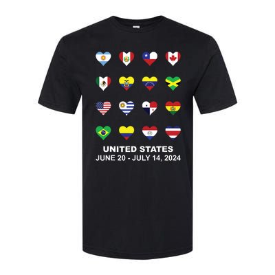 List Flag Of Countries In Copa United States Of America 2024 Softstyle CVC T-Shirt