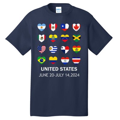 List Flag Of Countries In Copa United States Of America 2024 Tall T-Shirt