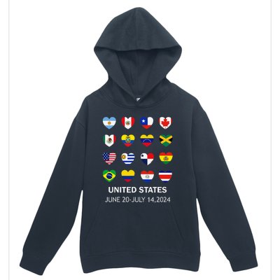 List Flag Of Countries In Copa United States Of America 2024 Urban Pullover Hoodie