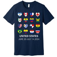 List Flag Of Countries In Copa United States Of America 2024 Premium T-Shirt