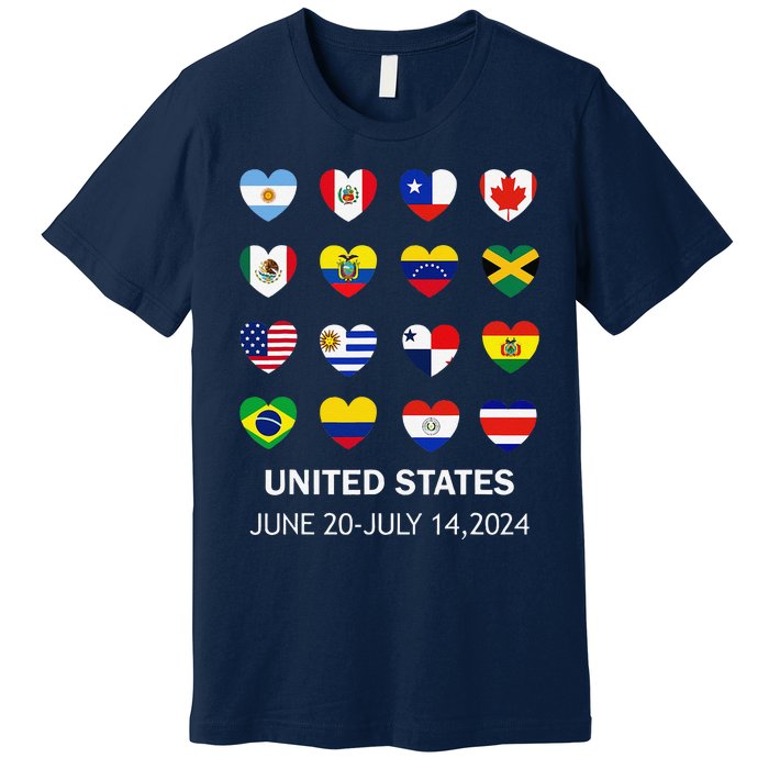 List Flag Of Countries In Copa United States Of America 2024 Premium T-Shirt