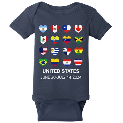 List Flag Of Countries In Copa United States Of America 2024 Baby Bodysuit