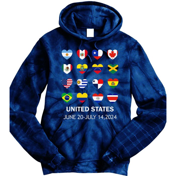 List Flag Of Countries In Copa United States Of America 2024 Tie Dye Hoodie