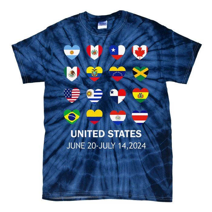 List Flag Of Countries In Copa United States Of America 2024 Tie-Dye T-Shirt