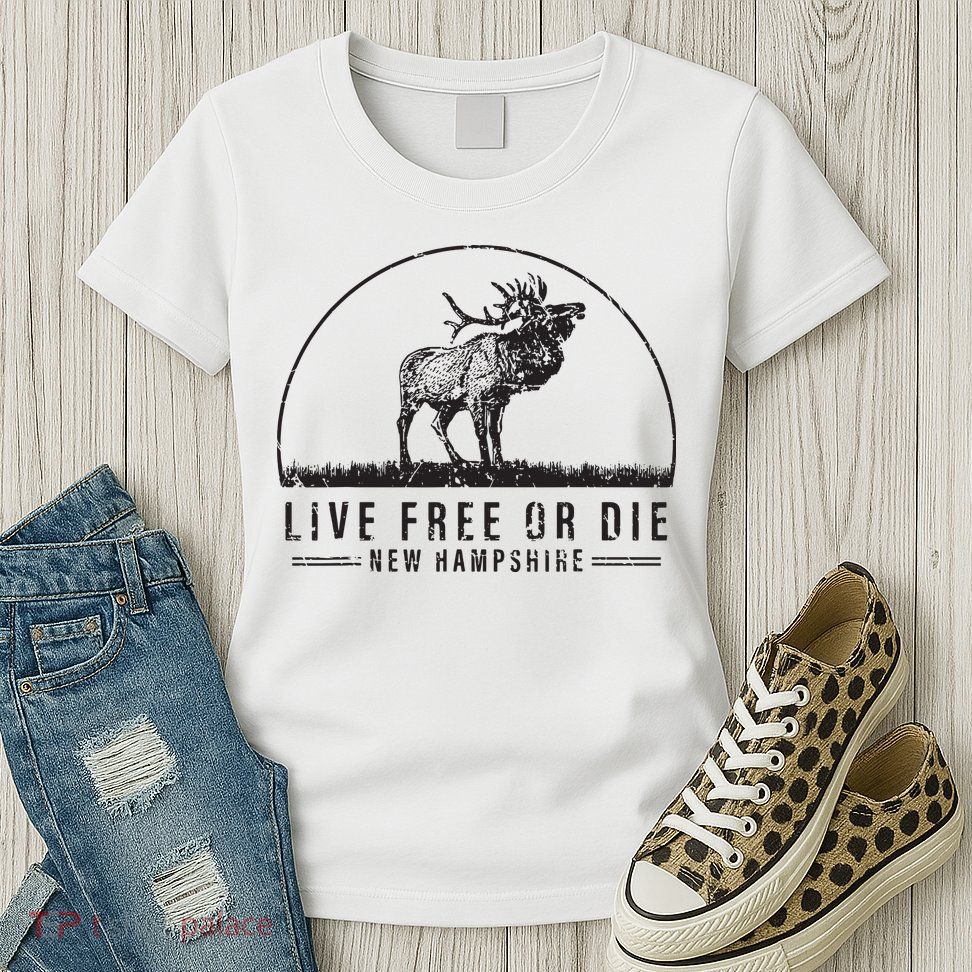 Live Free Or Die New Hampshire Nature Vintage Womens T-Shirt