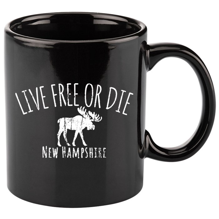 Live Free Or Die New Hampshire 11oz C Handle Ceramic Mug